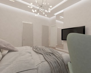 дизайн спальни в оливковых тонах. 0